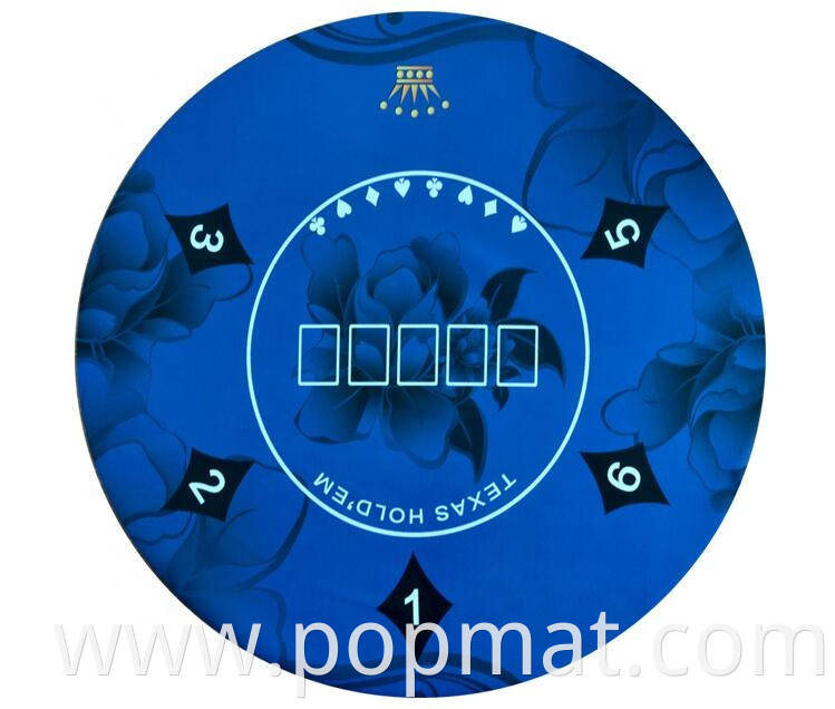 Round Rubber Backed Table Poker Gambling Mat custom printing rubber game mat